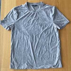 John Varvatos Light Gray Velvet Short Sleeve Tee